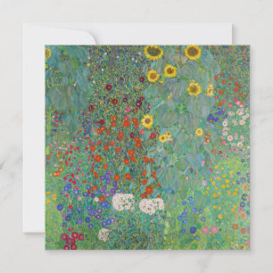 Invitation Gustav Klimt - Jardin de campagne avec tournesols