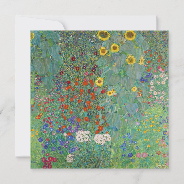 Invitation Gustav Klimt - Jardin de campagne avec tournesols (Devant)