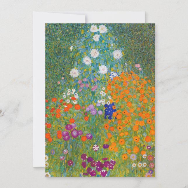 Invitation Gustav Klimt - Jardin des fleurs (Devant)
