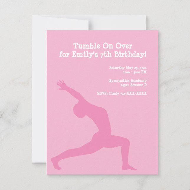 invitation - gymnastics, Tumble On Overfor Emil... (Front)