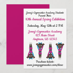Invitation Gymnastique Académie de gym Exposition Concours