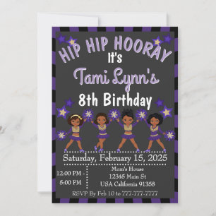 Invitation Gymnastique africaine violette Pom-pom 
