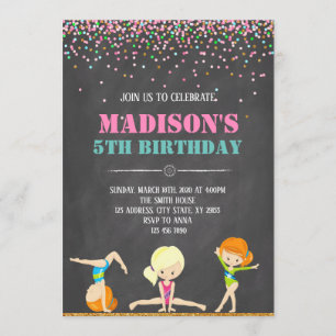 Invitation gymnastique d'anniversaire