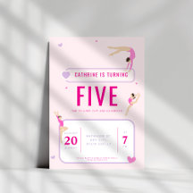 Gymnastique rose fête d'anniversaire