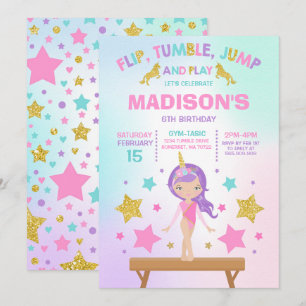Invitation Gymnastique Unicorne Gymnastique Party