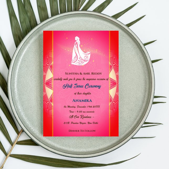 Invitation Half Saree Ritu Kala Samskara (Créateur téléchargé)