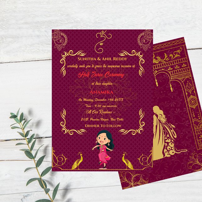 Invitation Half Saree Ritu Kala Samskara (Créateur téléchargé)