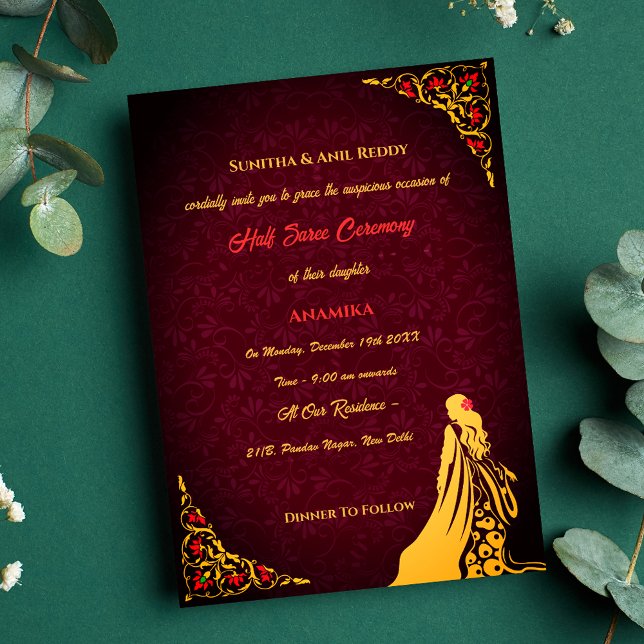 Invitation Half Saree Ritu Kala Samskara (Créateur téléchargé)