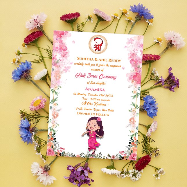 Invitation Half Saree Ritu Kala Samskara (Créateur téléchargé)