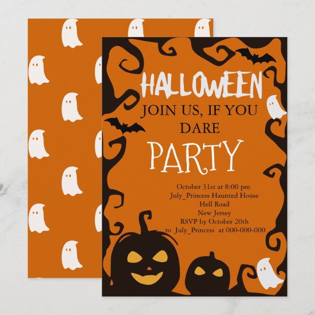 Invitation Halloween (Devant / Derrière)