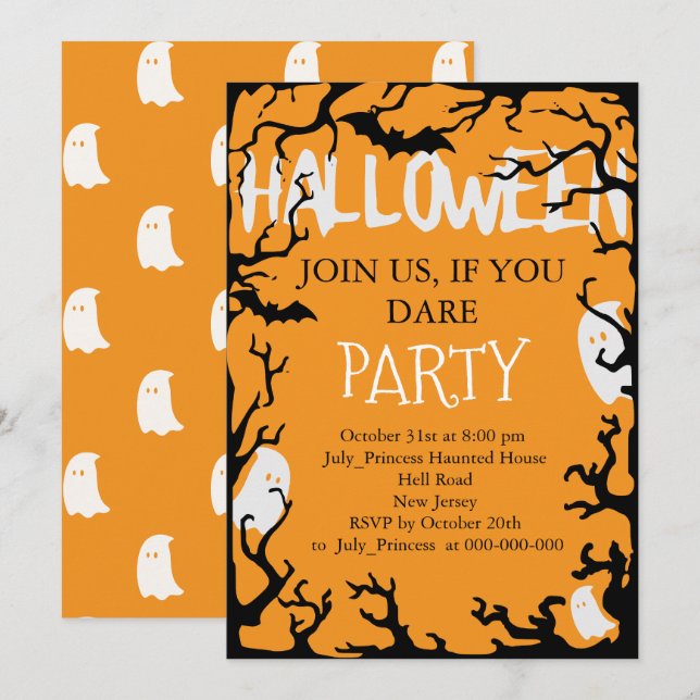 Invitation Halloween (Devant / Derrière)