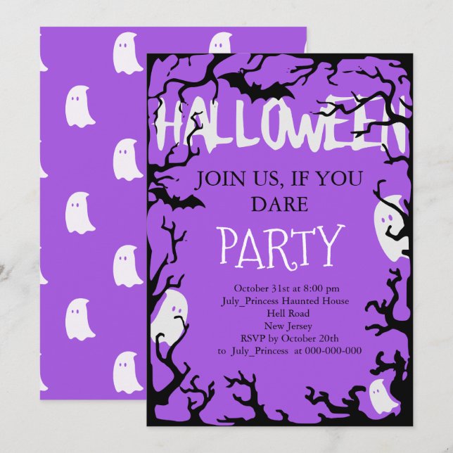 Invitation Halloween (Devant / Derrière)