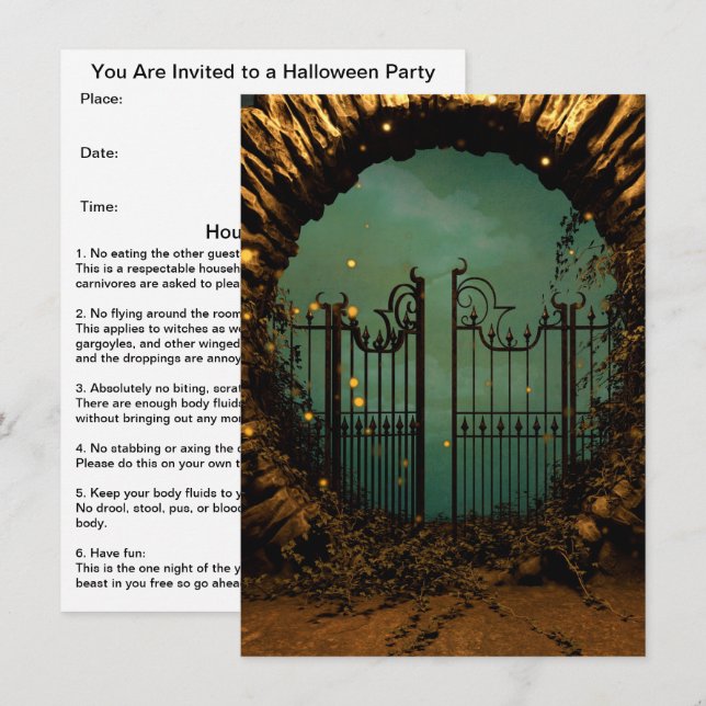 Invitation Halloween (Devant / Derrière)