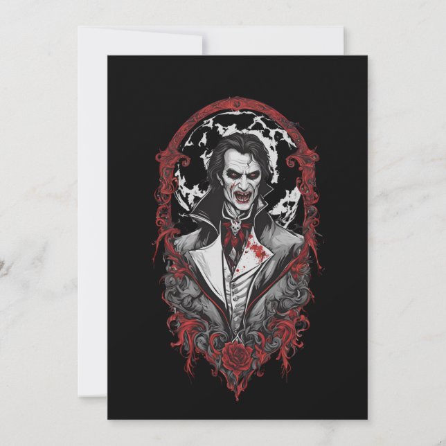 Invitation Halloween 12 vampire, b, monstre effrayant, horreu (Devant)