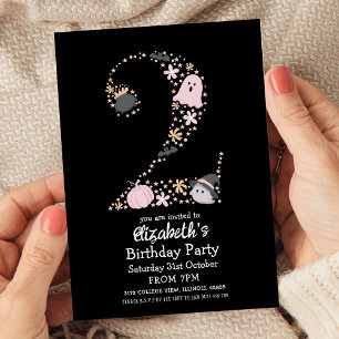 Invitation Halloween 2e anniversaire Éffrayant mignonne