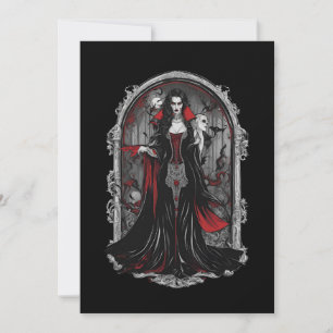 Invitation Halloween 4 vampire, b, monstre effrayant, horreur
