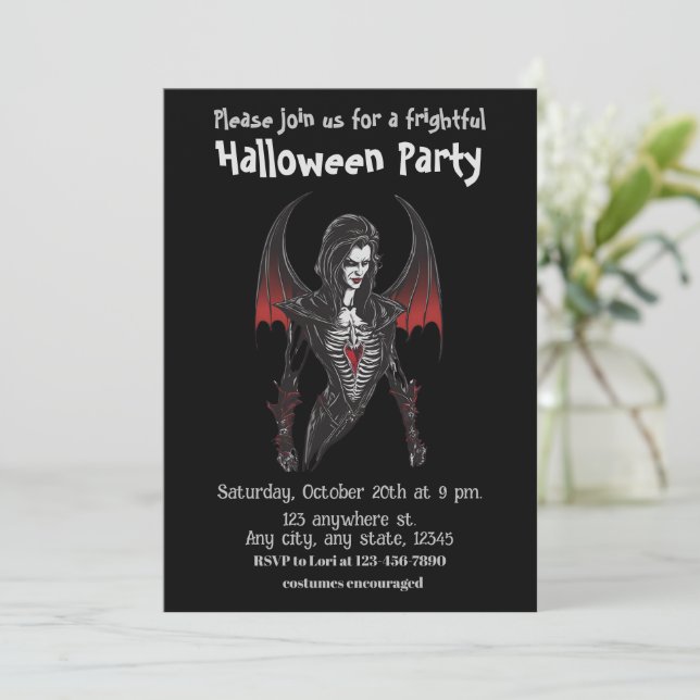 Invitation Halloween, 6 vampires, effrayant, effrayant, (Debout devant)