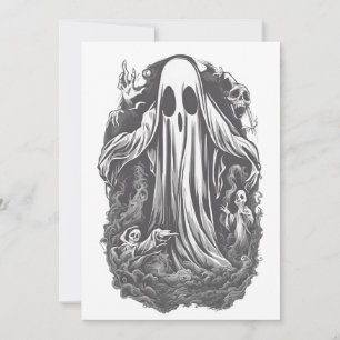 Invitation Halloween 8 esprit, fantôme, éffrayant, effrayant,