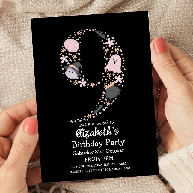 Invitation Halloween 9e anniversaire (Créateur téléchargé)