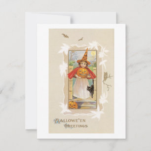 Invitation Halloween à l'ancienne, sorcière