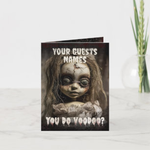 Invitation Halloween adulte poupée en possession