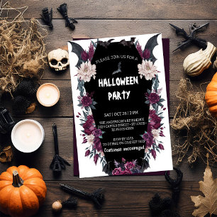 Invitation Halloween Adultes Éffrayante soirée costume gothiq