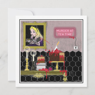 Invitation Halloween Alice au pays des merveilles