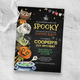 Invitation Halloween Anniversaire Costume Éffrayant Fête Invi