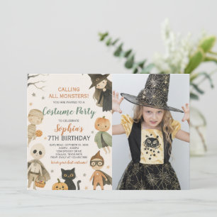 Invitation Halloween appeler tous les monstres Anniversaire P