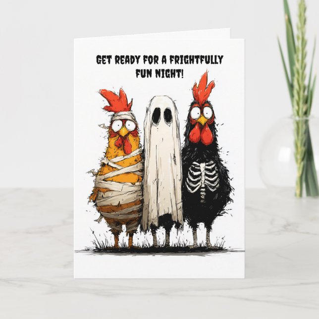 Invitation Halloween Bash Déplaisant de Cluckin (Devant)