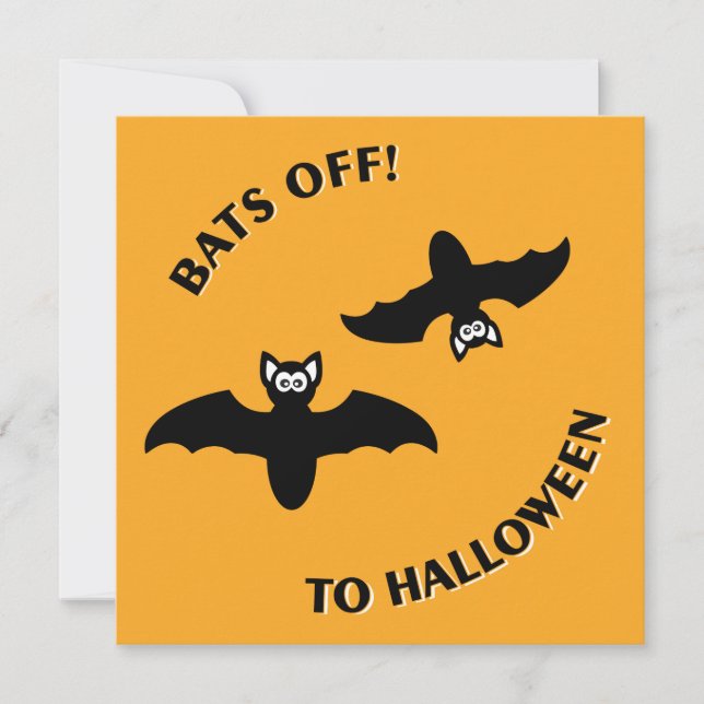 Invitation Halloween Bats Orange (Devant)