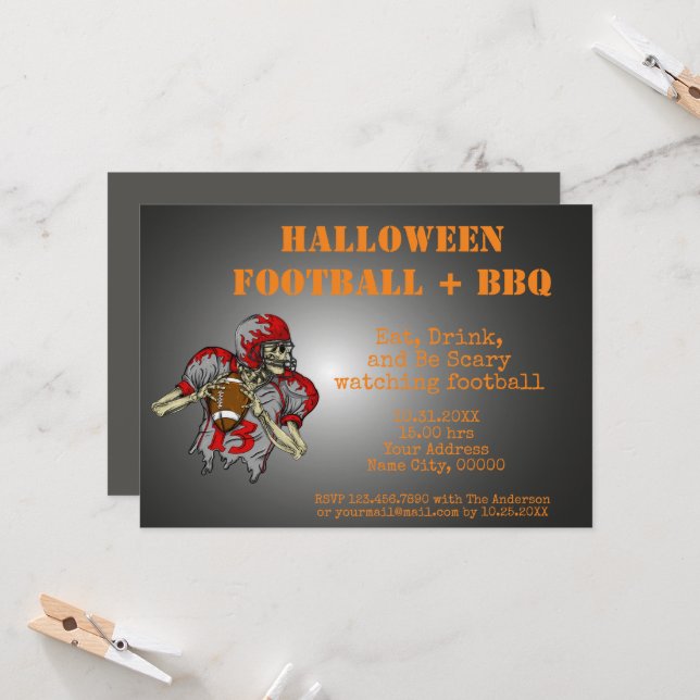 Invitation Halloween BBQ (Devant/Arrière en situation)