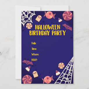 Invitation  Halloween Birthday Party