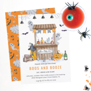 Invitation Halloween : Boissons et Fantômes   Soirée Cocktail