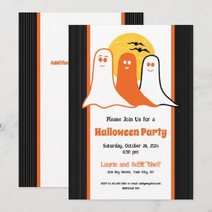 Invitation Halloween Boo Fantômes, enfants, famille