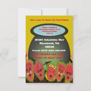 Invitation Halloween Cannibal Theme Tiki Party Bash -