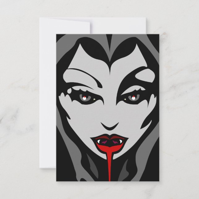 Invitation Halloween Carte de vampire Halloween pe (Devant)