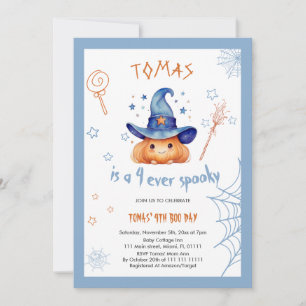 Invitation Halloween Citrouille Éffrayant 4e anniversaire Inv