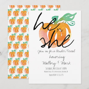 Invitation Halloween Citrouille Hand Aquarelle Sexe Révélatio