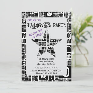 Invitation Halloween Cool Personnalisé Whimsics Typographie N