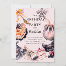 Halloween coquette mignonne Anniversaire Fête Invi