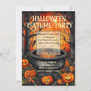 Invitation Halloween Costume fête aquarelle