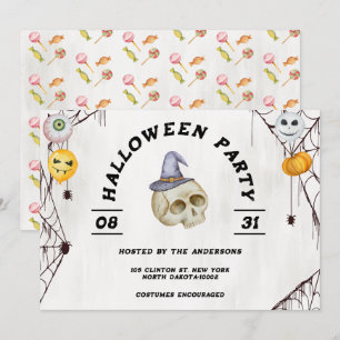 Invitation Halloween Costume fête aquarelle