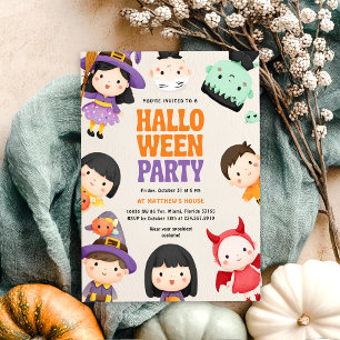 Invitation Halloween Costume Party Enfants Trick Treat