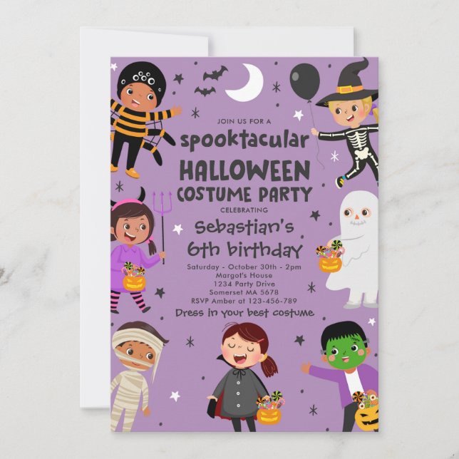 Invitation Halloween Costume Spooktacular Anniversaire (Devant)