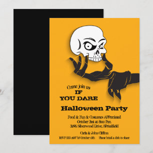 Invitation Halloween crâne éffrayant