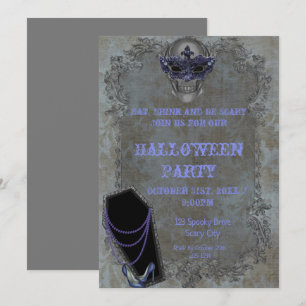 Invitation Halloween crâne et café