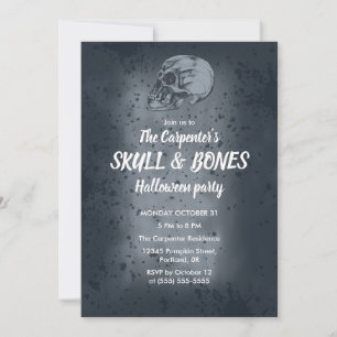 Invitation Halloween Crâne & Os