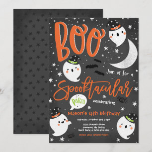 Invitation Halloween Cute Ghost Anniversaire de fête Spooktac