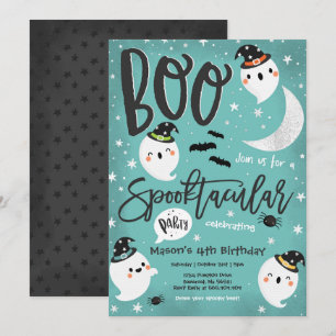 Invitation Halloween Cute Ghost Anniversaire de fête Spooktac